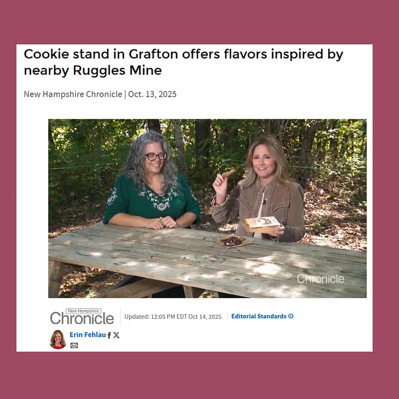 Riddle Hill Homestead featured on NH Chronicle for cookie shop in Grafton NH near Ruggles Mine